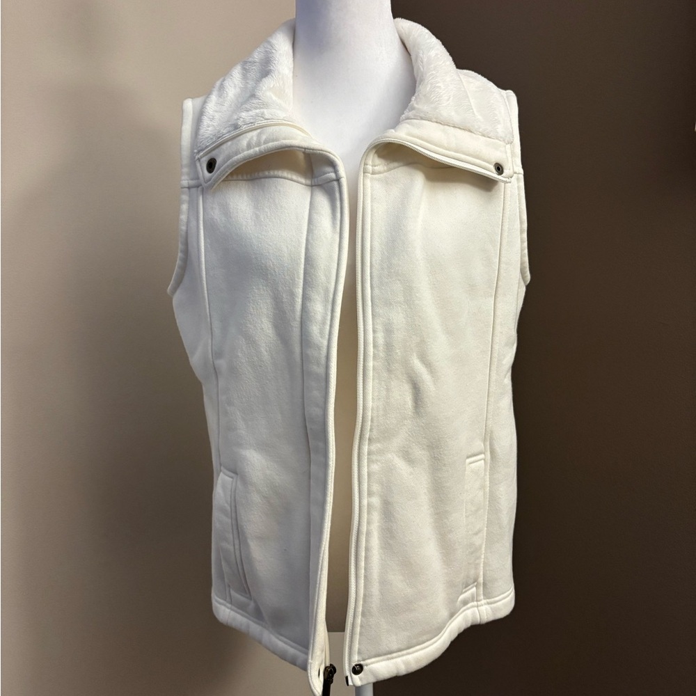 Croft & Barrow Full-Zip Fleece Vest | Size M | Cream / Oatmeal